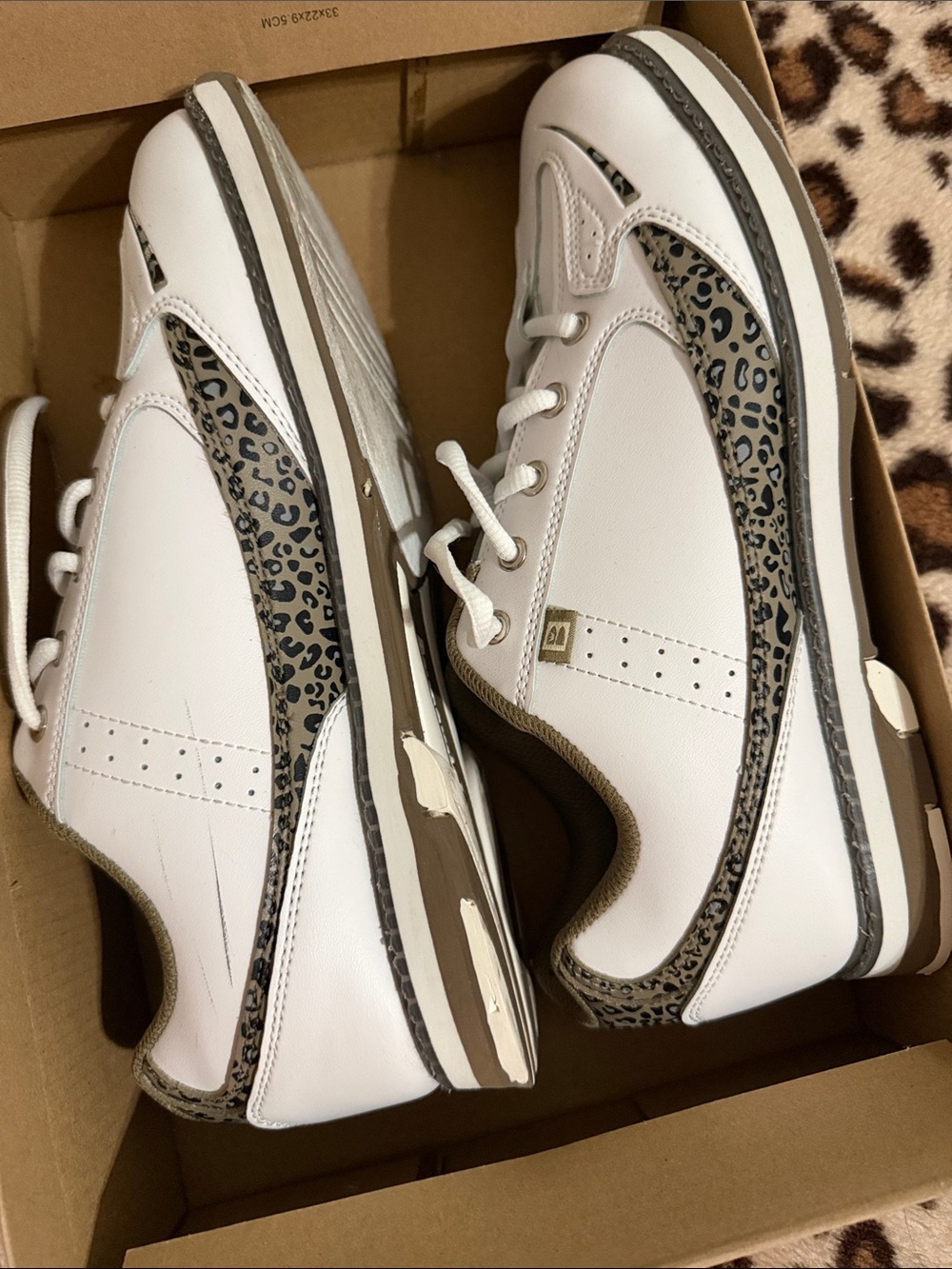 Athletic Bowling Shoes with Leopard Accents - Picture 2 of 4